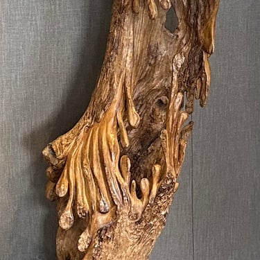 Tall Teak Wood Driftwood Hand Carving  from Terra Nova Designs Los Angeles 