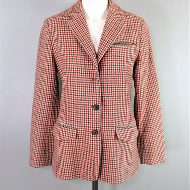 French Connection - Houndstooth - Wool Tweed - Women's Blazer - Marked size 8 