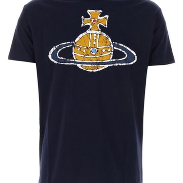 Vivienne Westwood Man Navy Blue Cotton Time Machine T-Shirt