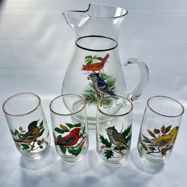 West Virginia Glass Pitcher and Tumbler Set of Four