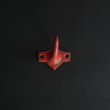 Vintage red iron wall hook 