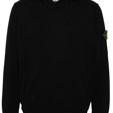 Stone Island Men Cotton Fleece Hooded Sweatshirt With Pouch Pocket