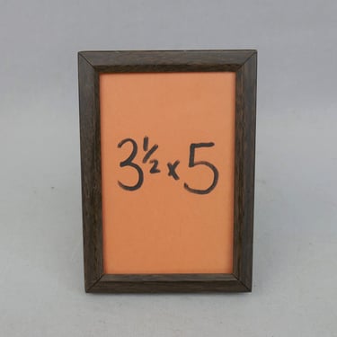 Vintage Picture Frame - Metal w/ Dark Brown Wood-Look Finish - Holds a 3 1/2" x 5" Photo - Frame with Glass 