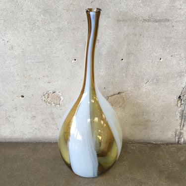 Extra Large Long Neck Blown Glass Vase