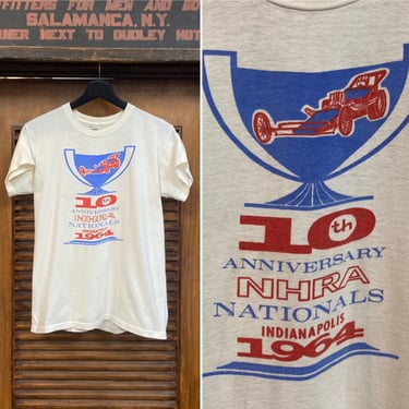 Vintage 1960’s NHRA Hot Rod Drag Race 1964 Indy Nationals Anniversary T-Shirt, 60’s Tee Shirt, Vintage Clothing 