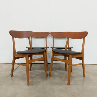 Set of 4 Vintage Danish Mid Century Modern Dining Chairs 