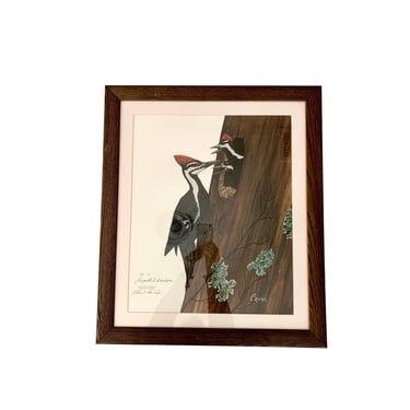 Charles T. Crume Art Print of Woodpecker and Babies 