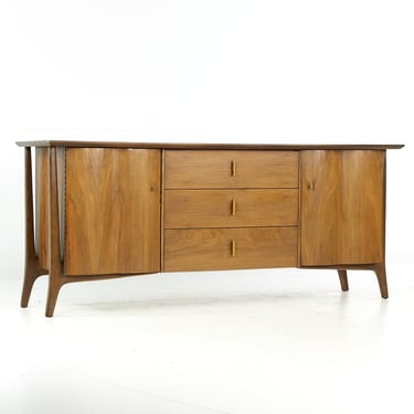 Unagusta Forward Furniture Mid Century Walnut Lowboy Dresser - mcm 