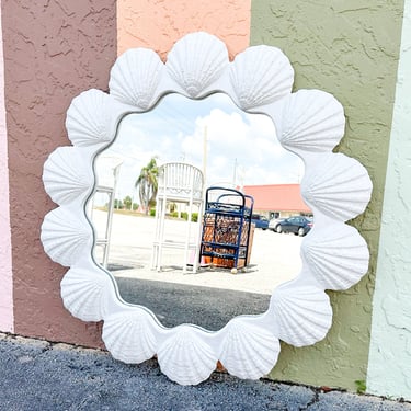 Coastal Chic Plaster Shell Mirror