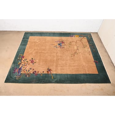 Antique Chinese Nichols Art Deco Hand-Knotted Room Size Wool Rug, Circa 1920s