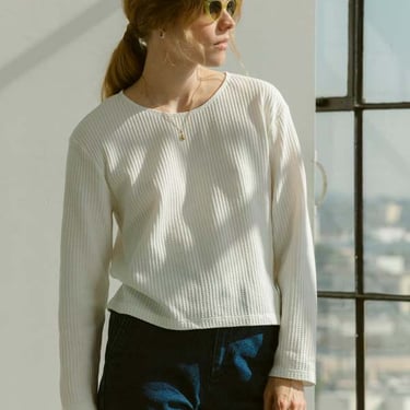 Carleen Boatneck Long Sleeve Top - White