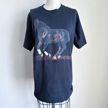 Vintage 1980s Horse Graphic Tee / M 