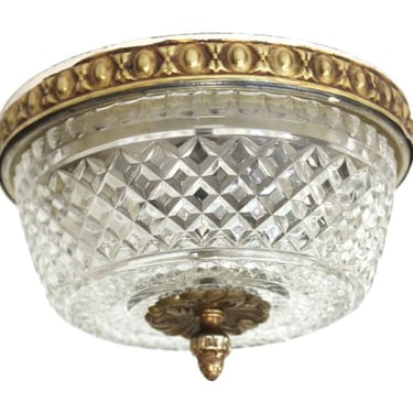 Waldorf Astoria Crystal & Brass Flush Mount Fixture