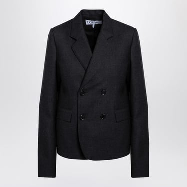 Loewe Grey Wool Double-Breasted Jacket Women