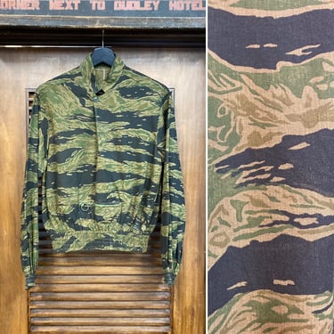 Vintage 1960’s Vietnam Era Tiger Stripe Camouflage Pullover Jacket, 60’s Custom Vintage, Vintage Clothing 