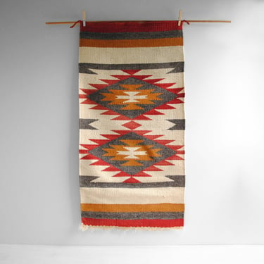 Vintage Mexican Handwoven Wool Dazzler Weaving 