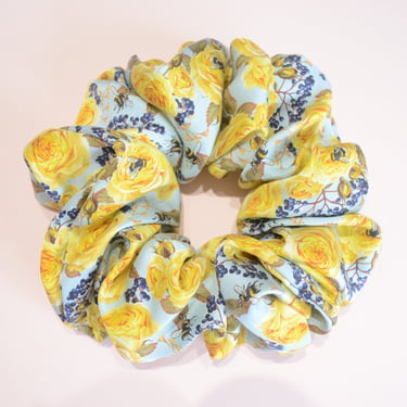 100% floral mulberry silk Scrunchies Hair Tie | hair Scrunchies | silk hair Scrunchies | Gift For Her | XXL Scrunchies, made in NYC 