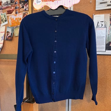 1960s Blue Scottish Wool Cardigan