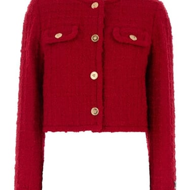 Versace Woman Red Tweed Blazer