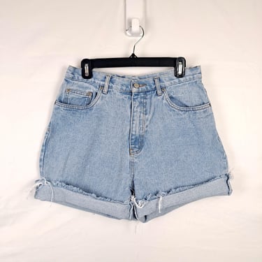 Vintage 90s High Rise Denim Shorts, Size 30 Waist 