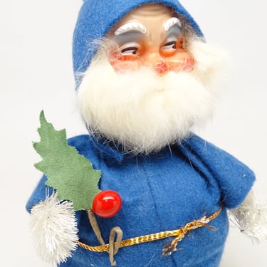 Antique German Santa Candy Container for Christmas, Fur Beard, Vintage Western Germany 