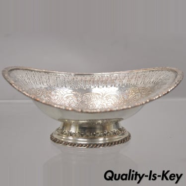 Vintage Ellis Barker Silver Plated Copper Small Pedestal Dish Trinket Bowl
