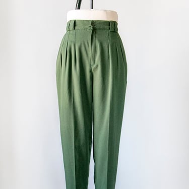 1990s Pants Trousers High Waist Tapered Leg S 
