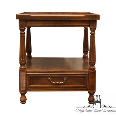 DREXEL FURNITURE Bookmatched Walnut Italian Provincial 20" Accent End Table 