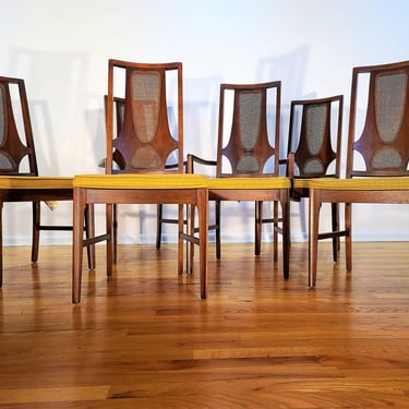 Mid Century Broyhill Brasilia Set of Six Dining Chairs 