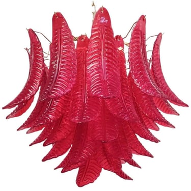 Vintage Italian Red Chandelier by La Murrina, c. 1960's