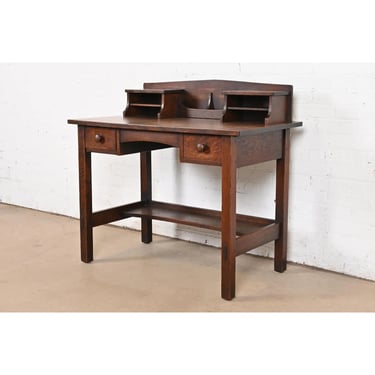 L. & J. G. Stickley Antique Mission Oak Arts & Crafts Writing Desk, Circa 1900