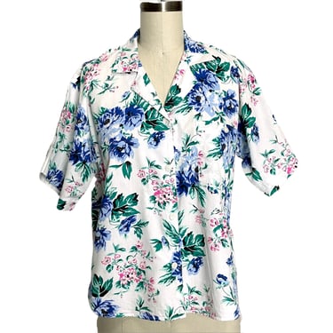 1990s vintage floral print camp shirt 