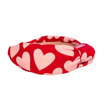 Pink Hearts Knotted Headband