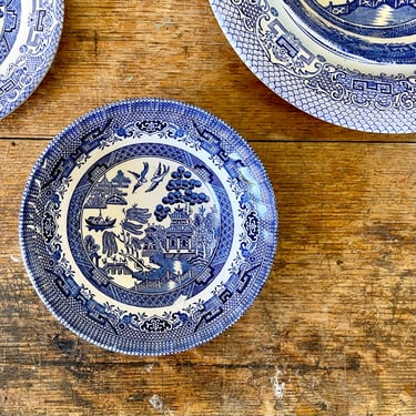 Vintage Blue Willow Royal Wessex China Blue and White Soup Bowl | Blue + White Salad Bowl | Transferware | Chinoiserie | Grandmillenial 
