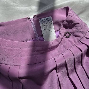 Chanel Lavender Silk Pleated Skirt (XS)