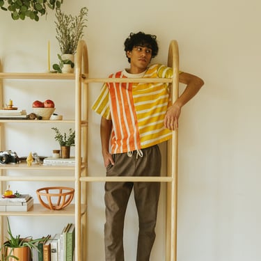Stripe T-Shirt, Organic Cotton Tee, Box Top, Color-block Stripes 
