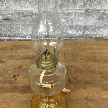 Antique Amber Glass Oil Lamp (Seattle)