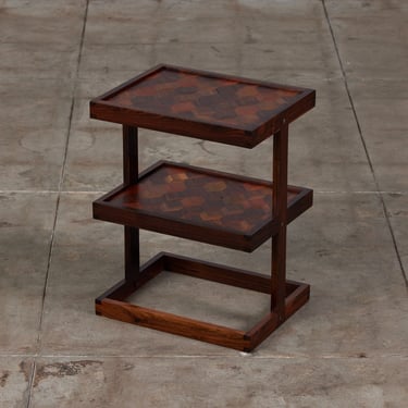 Don Shoemaker Rosewood Tiered Side Table for Señal