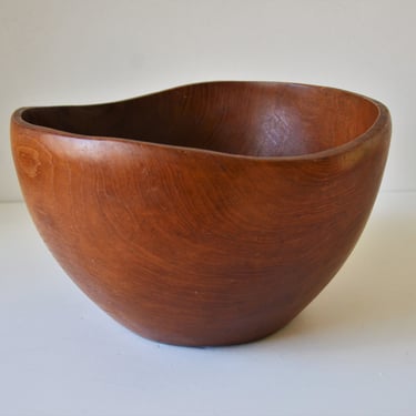 Large 12" Danish Mid-Century Modern Teak Centerpiece Fruit Bowl by Goodwood 
