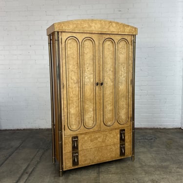 Burlwood and Brass Armoire 