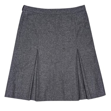 Burberry - Grey Wool Blend Pleated Skirt Sz 6