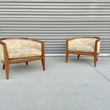 Mid Century Walnut Lounge Chairs- a Pair 