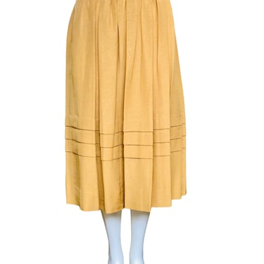 Vintage Chanel for I. Magnin Beige Raw Silk Skirt