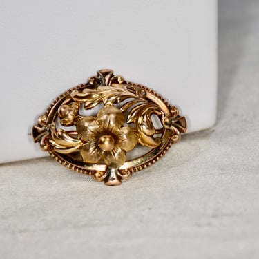 Antique French Gold Filled Brooch Floral Design Circa 1880 Gorgeous Brooch Gift for Her Birthday Gift Mothers Day Gift Collectible 