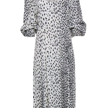 Reformation - Cream w/ Black Spotted Print Long Sleeve Maxi Dress Sz 12