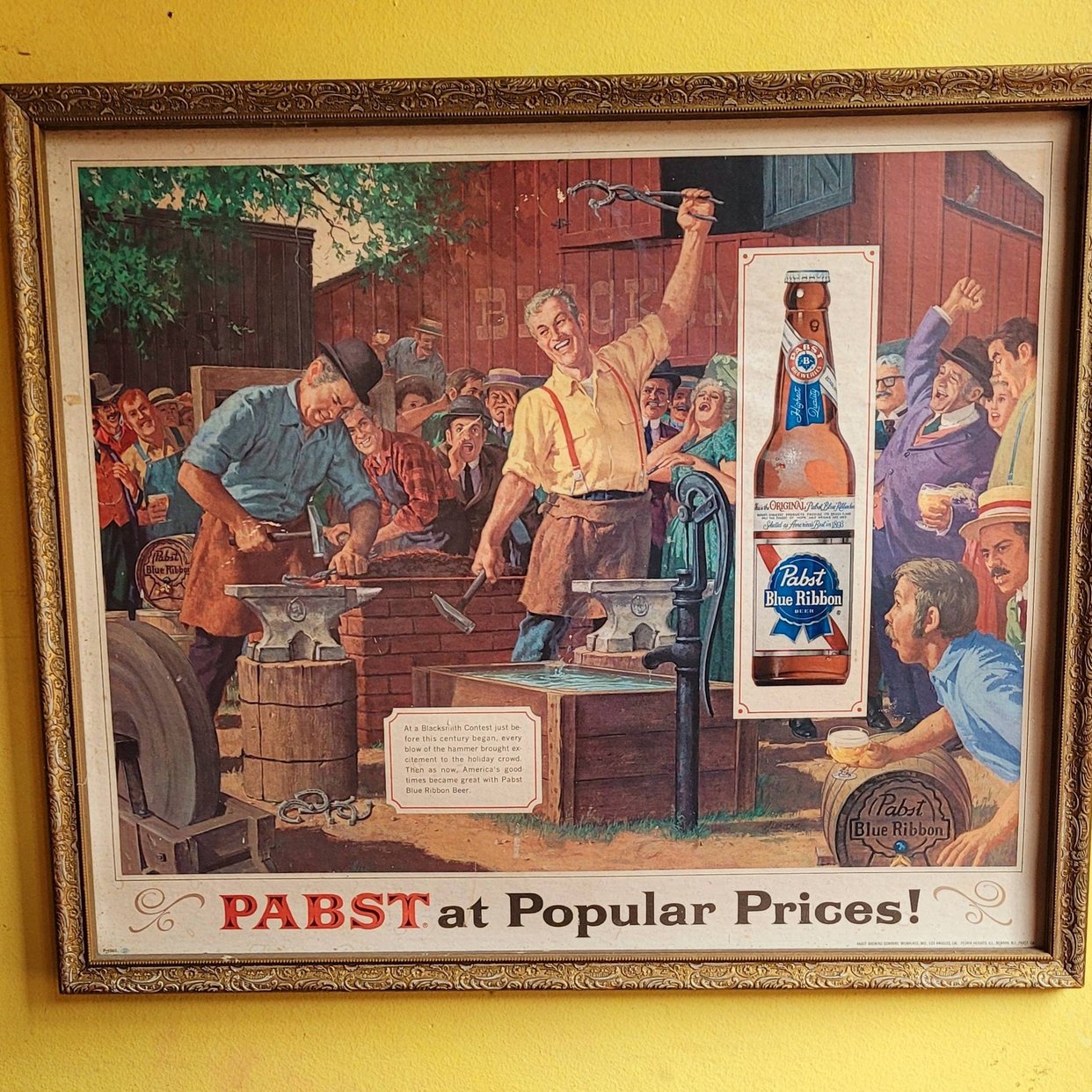 70s〜Pabst blue ribbonアメリカアンティークUSA看板Beer xs3x