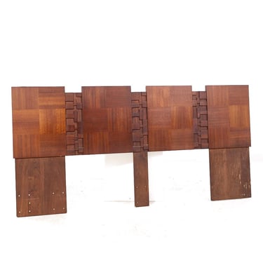 Lane Brutalist Mid Century Walnut King Headboard - mcm 