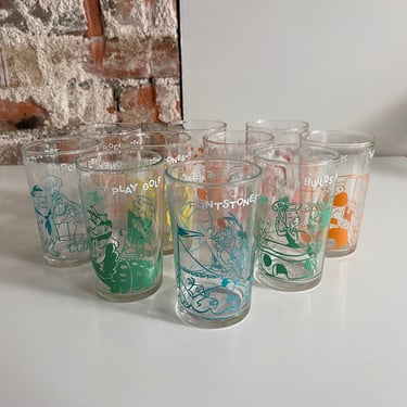 Vintage Flintstone Juice Glasses - Sold Individually 