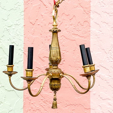 Petite Brass Tassel Chandelier