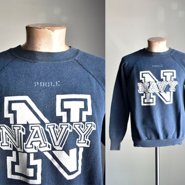 Vintage Pullover US Navy Raglan Sweatshirt / Vintage Navy Raglan / Vintage Naval Raglan Sweatshirt / Broken In Raglan Pullover 